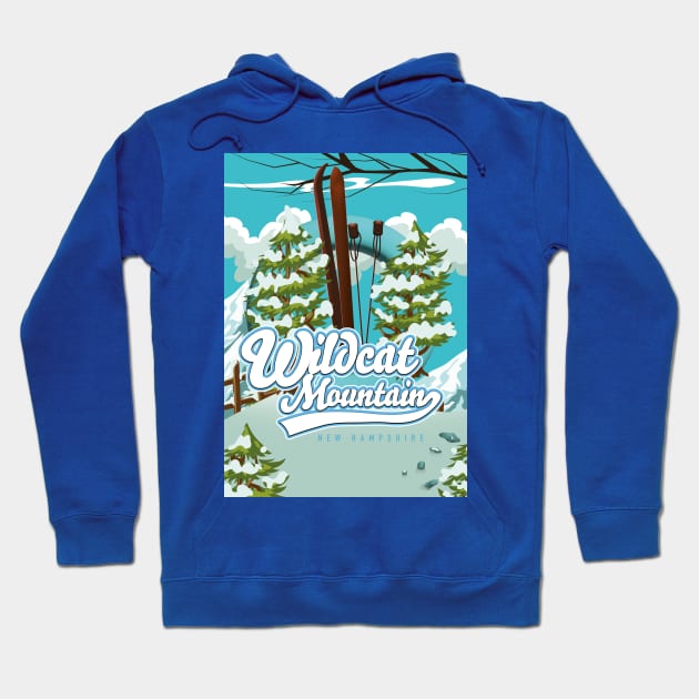 Wildcat Mountain New Hampshire Ski poster Hoodie by nickemporium1